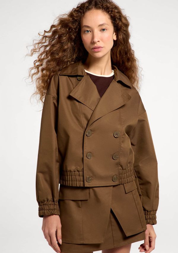 Casaco Trench Coat Feminino Box Empapelado - Marrom M