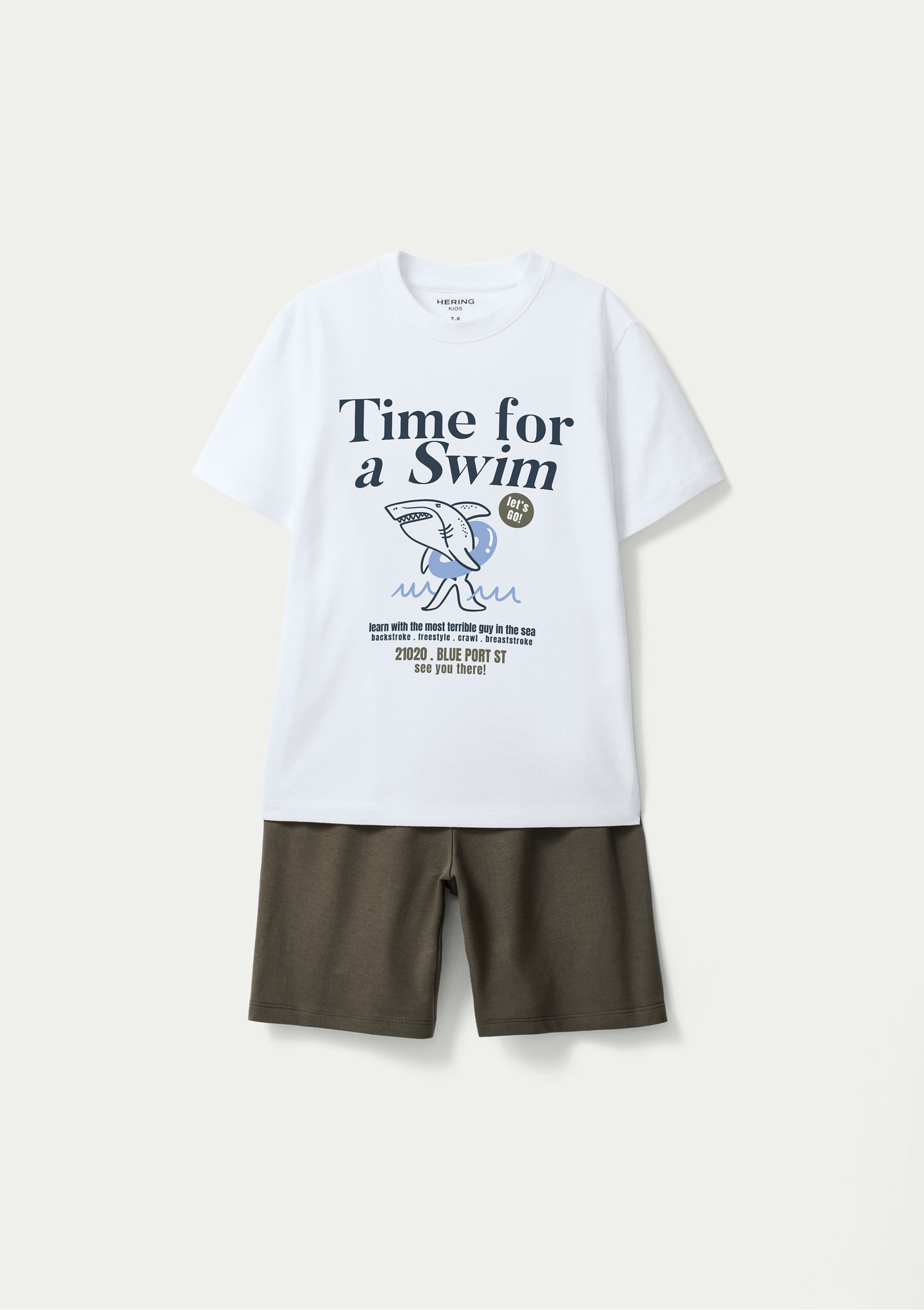 Conjunto Infantil Menino Curto Com Estampa - Branco