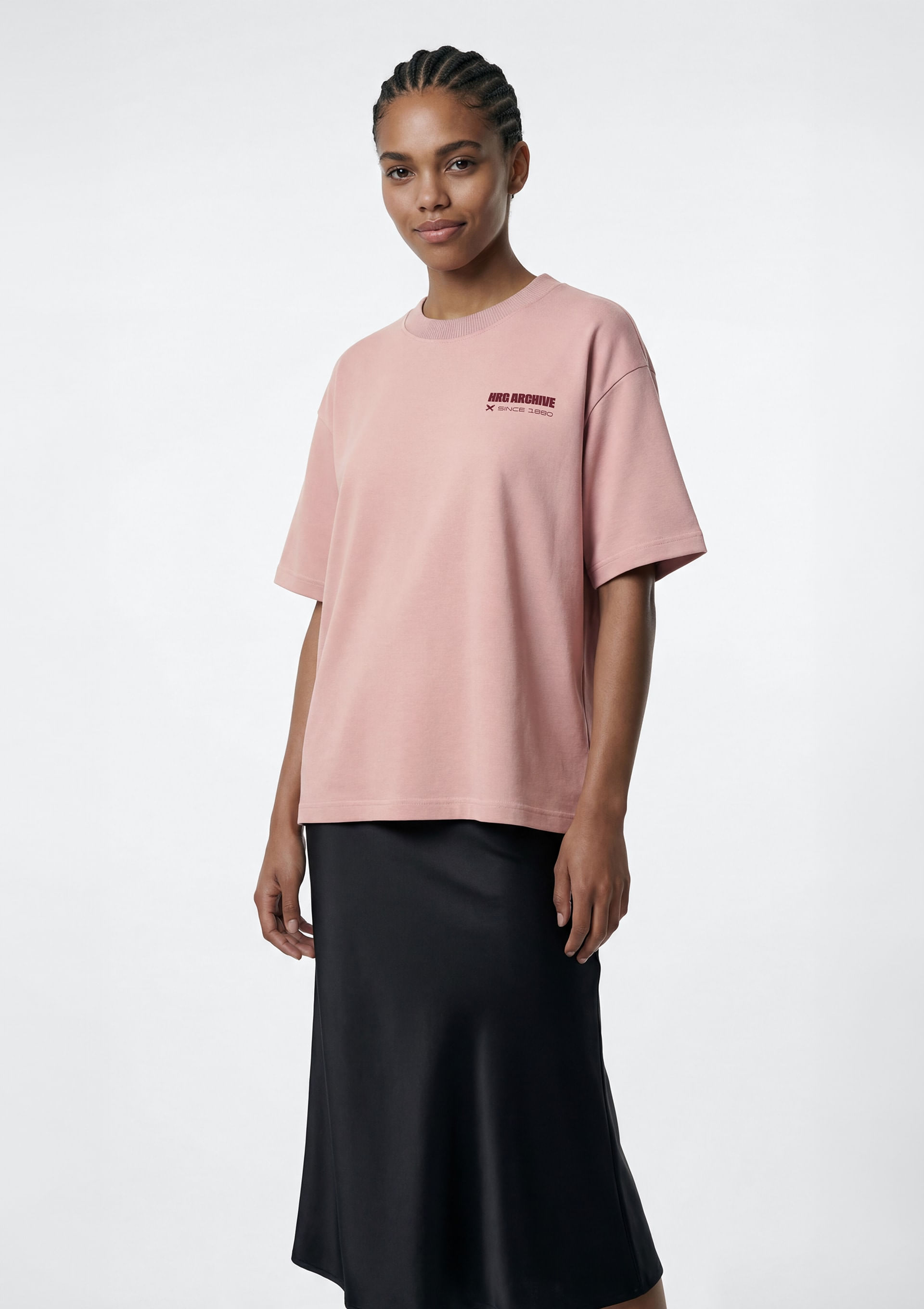 Camiseta Feminina Box Estampada - Rosa