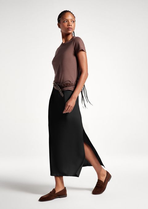 Saia Midi Peach Touch - Preto — Hering