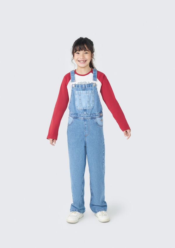 Jardineira Jeans Infantil Menina - Azul 008