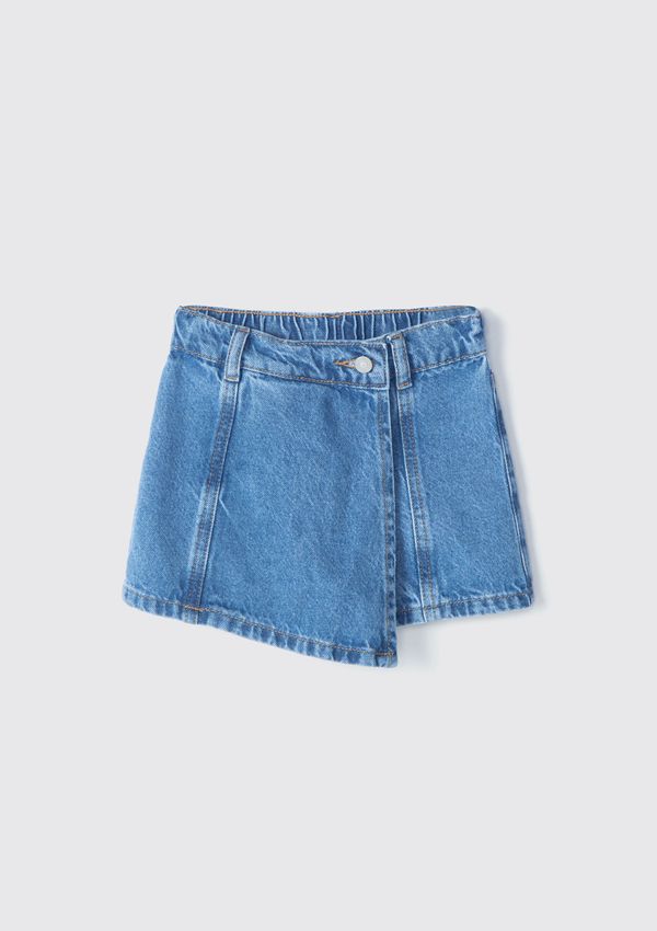 Shorts Saia Jeans Infantil Menina Toddler - Azul 004