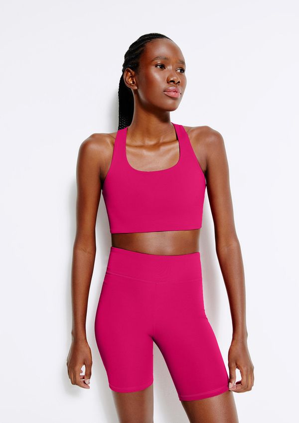 Bermuda Esportiva Feminina Biker com Fio LYCRA® - Rosa G