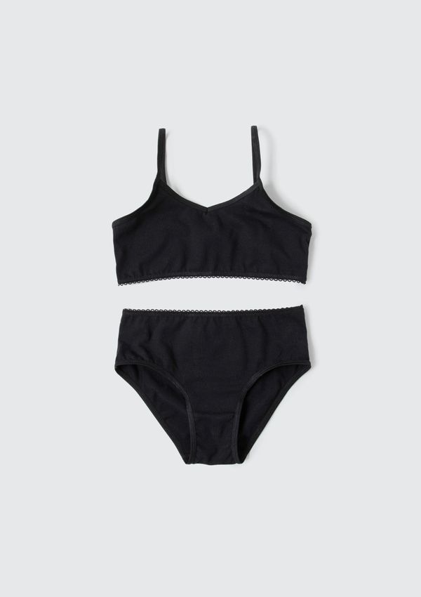 Conjunto Infantil Menina Calcinha e Top - Preto 010