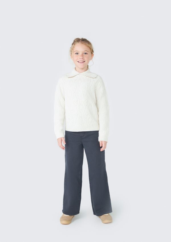 Blusão Infantil Menina Em Tricô - Off white 006