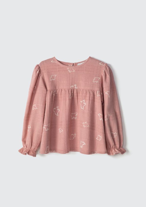 Blusa Bata Infantil Menina Toddler Estampada - Rosa 004