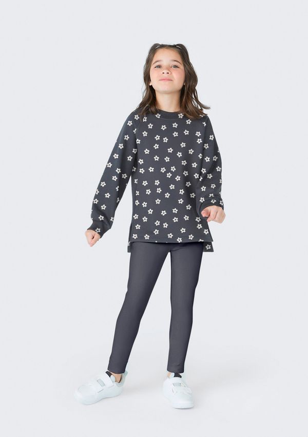 Conjunto Longo Infantil Menina Estampado - Cinza 006