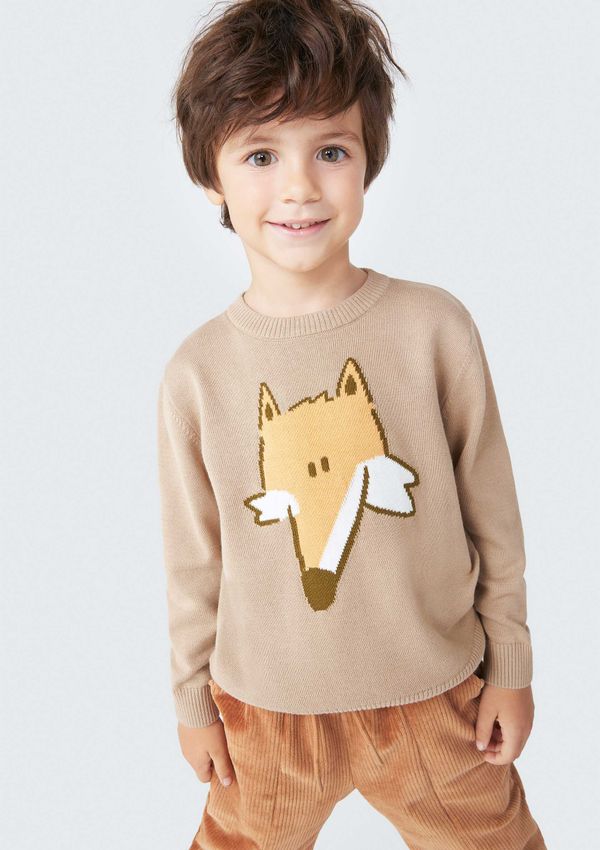 Blusão Infantil Menino Toddler Em Tricô - Bege 003