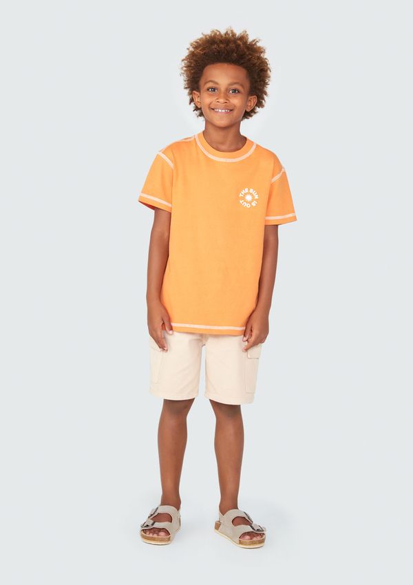 Bermuda Infantil Menino Em Sarja Cargo - Bege 014