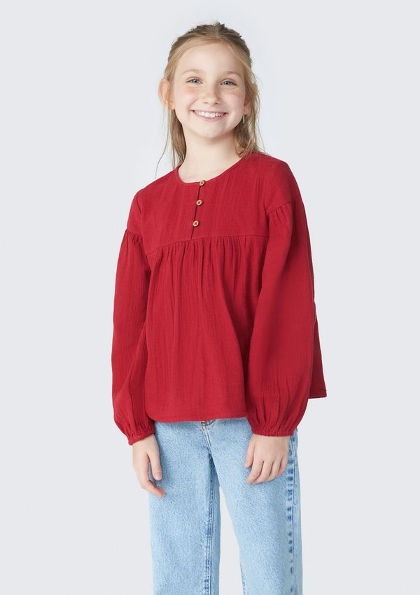 Blusa Infantil Menina Manga Longa - Vermelho 006