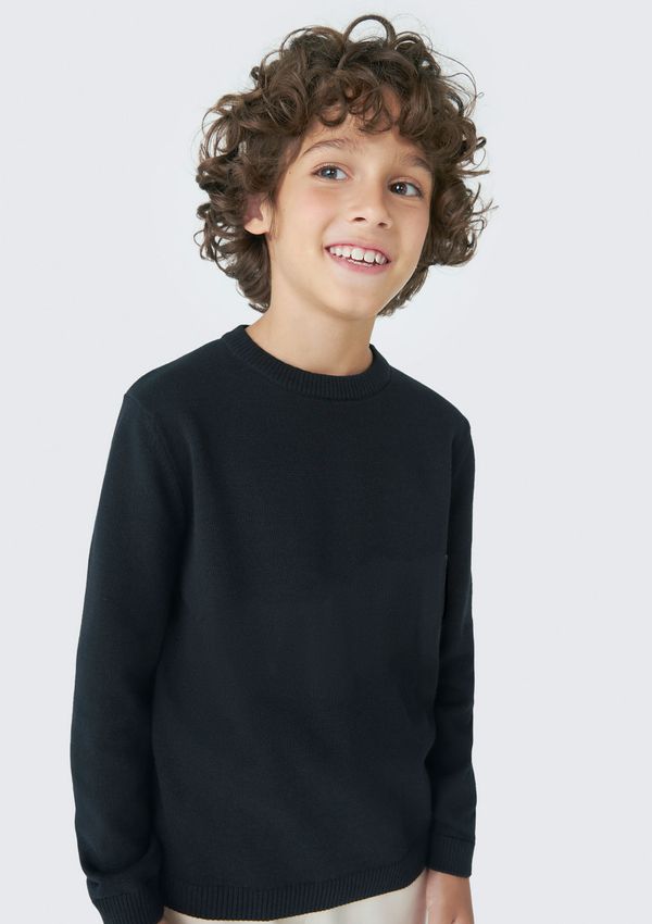 Blusão Infantil Menino Em Tricô - Preto 014