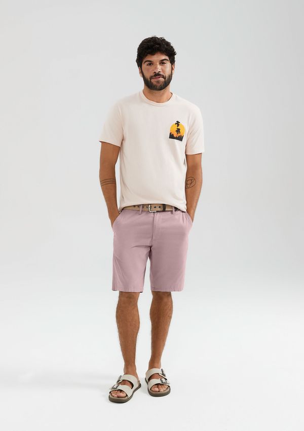 Bermuda Básica Masculina Chino Em Sarja - Rosa 042