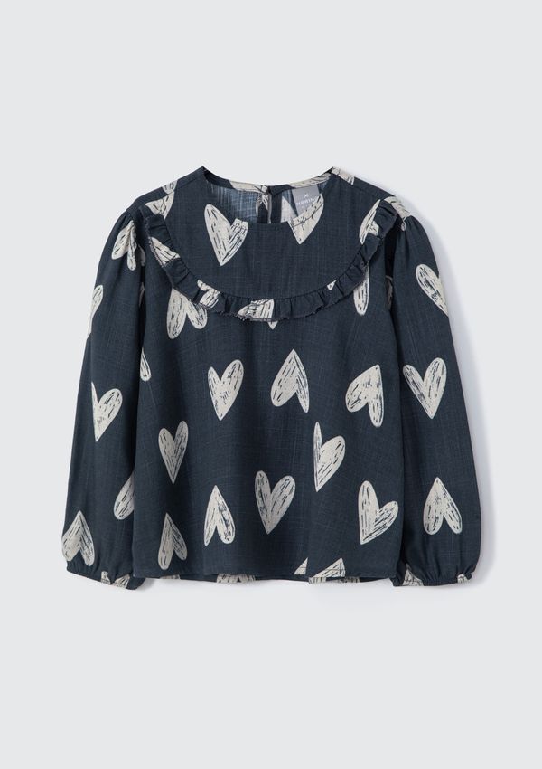 Blusa Bata Infantil Menina Toddler Com Babado - Cinza 001