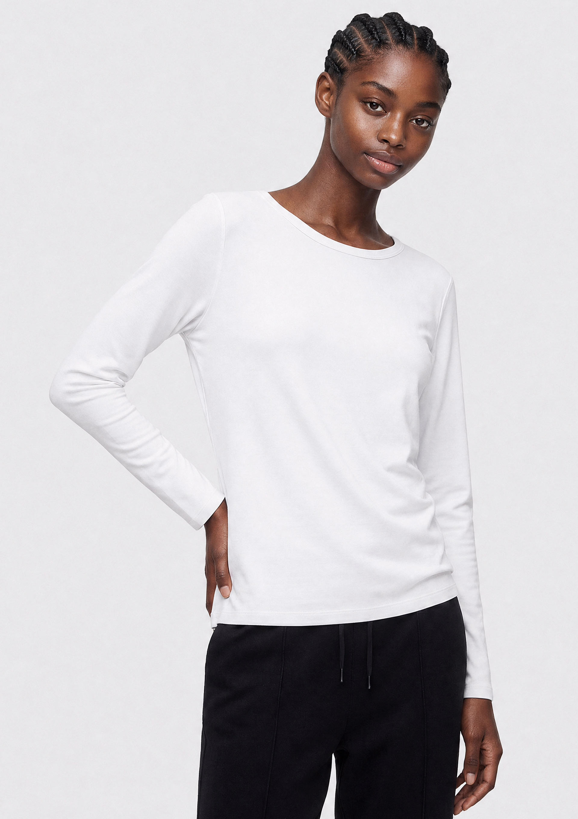 Camiseta Feminina Manga Longa Decote Canoa Segunda Pele Hering Aquece - Branco