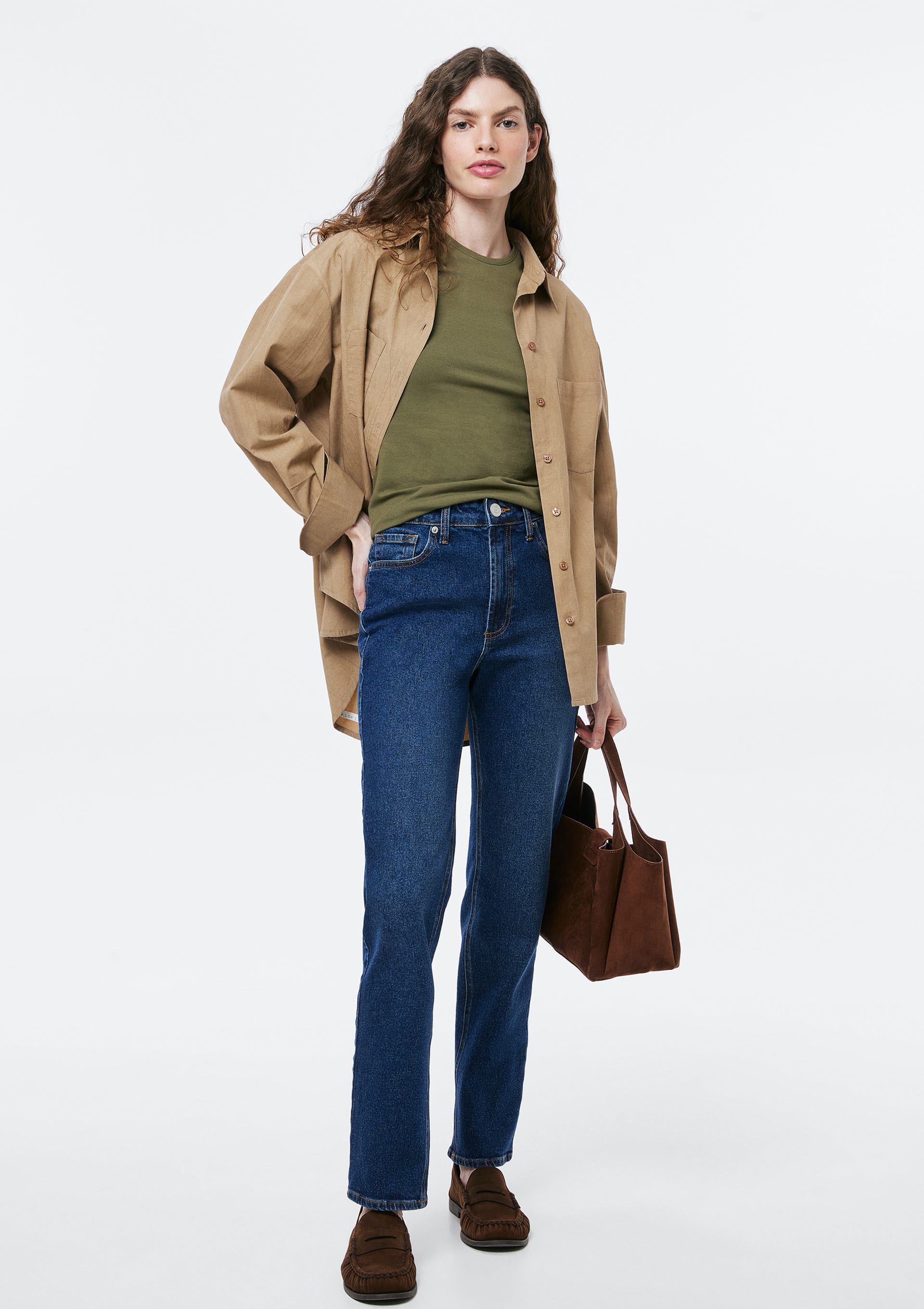 Calça Jeans Feminina Slim Cintura Média - Azul