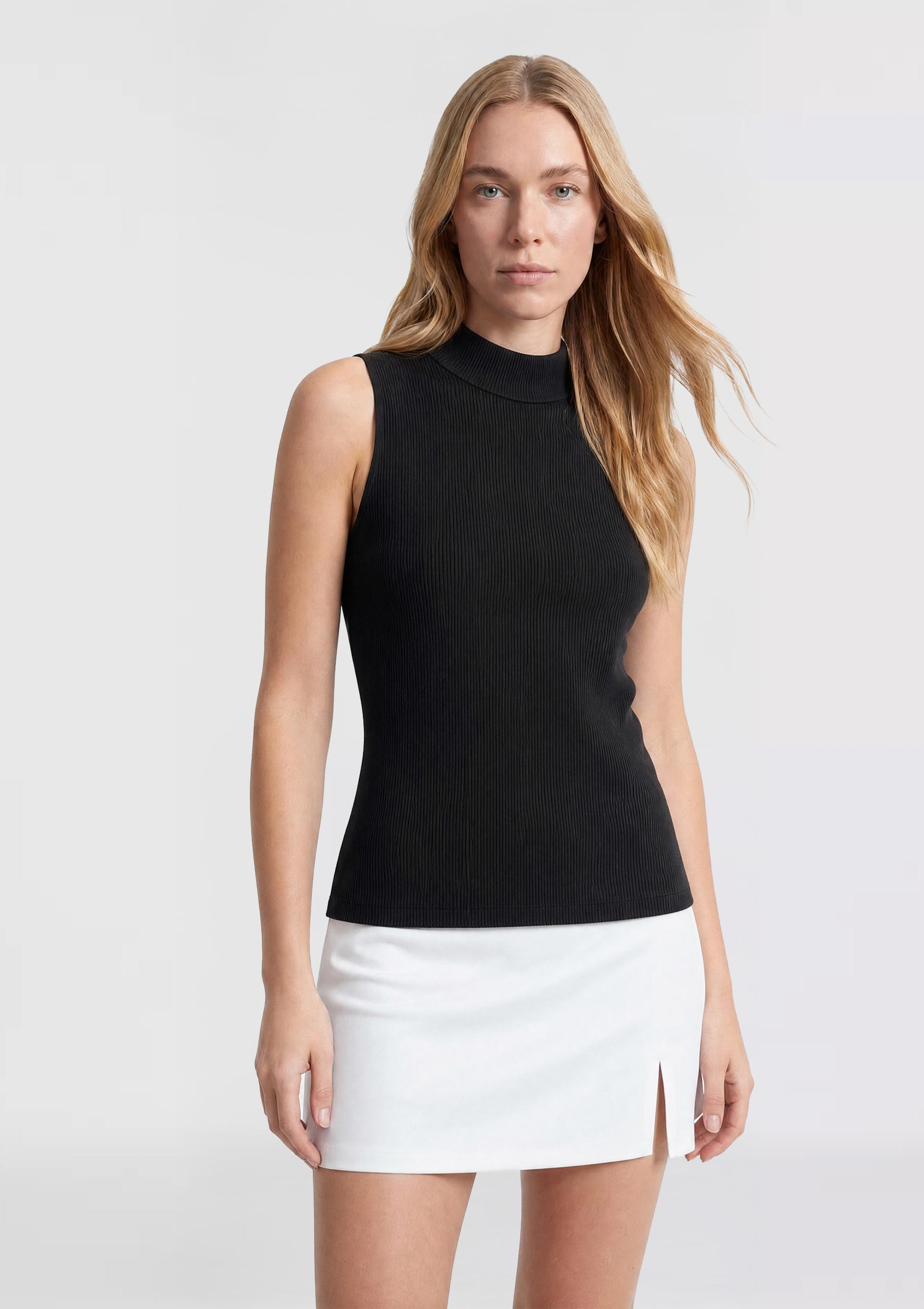 Regata Feminina Gola Alta Canelada - Preto