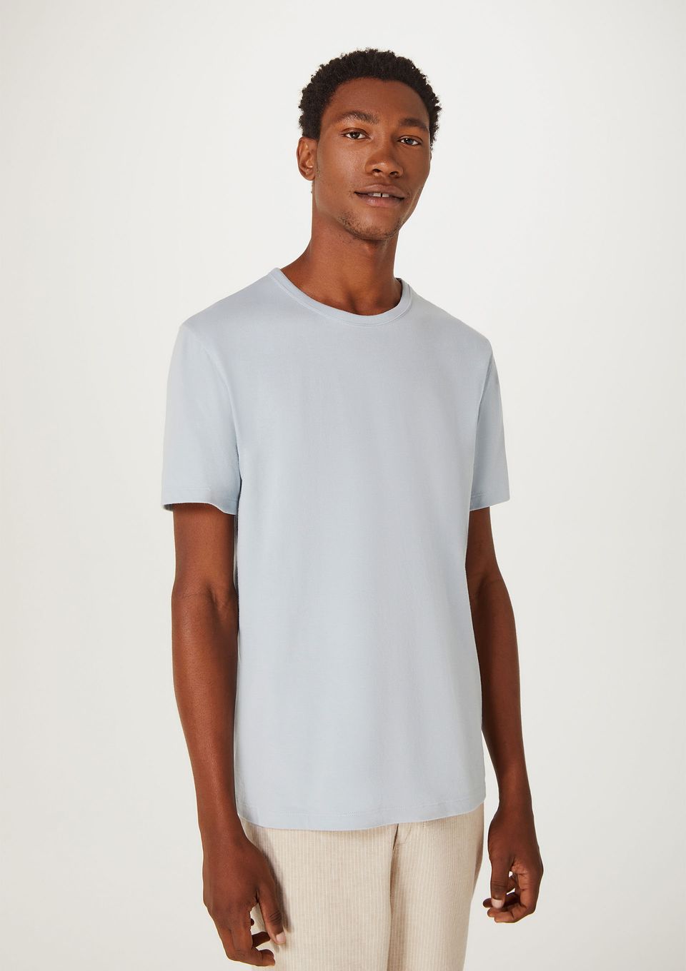 Camiseta Básica Masculina Manga Curta Slim - Azul
