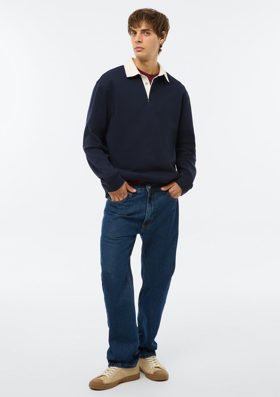 Calça Masculina Reta em Jeans - Azul