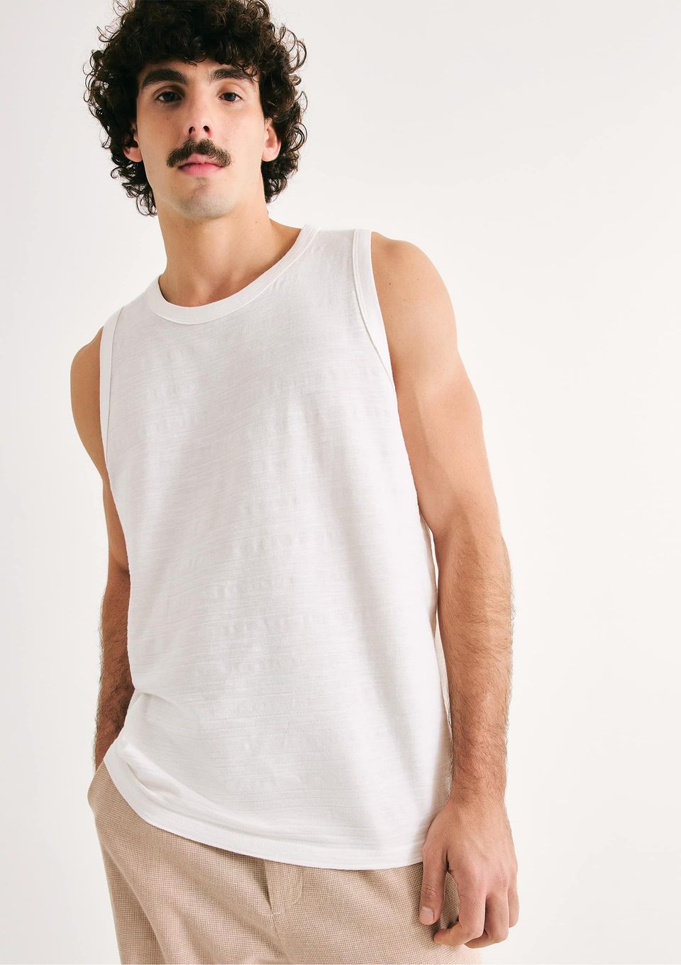 Regata Masculina Regular Texturizada - Off White