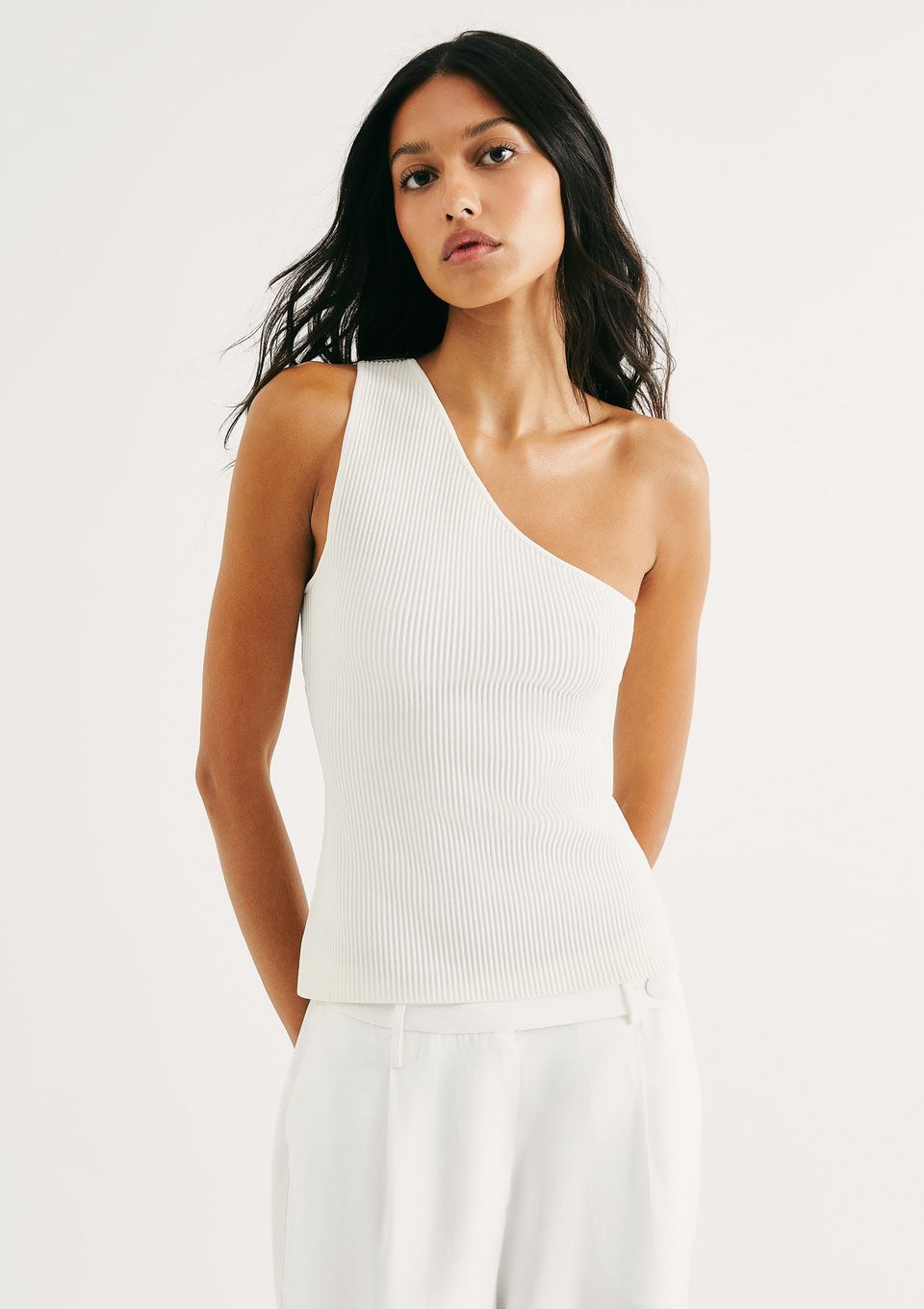 Regata Feminina Canelada Ombro Só - Off White