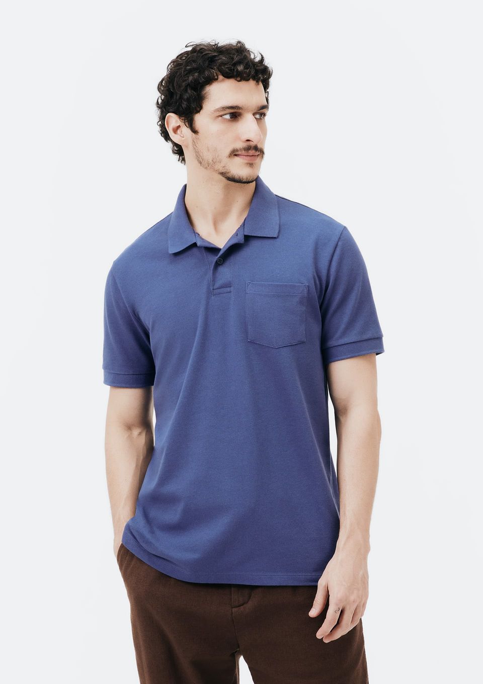 Camisa Polo Básica Masculina Manga Curta - Azul