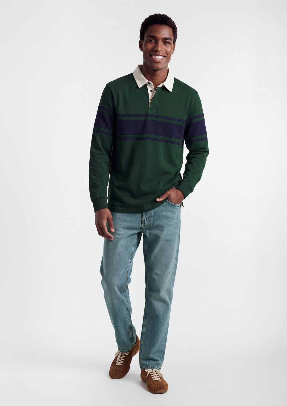 Calça Masculina Reta em Jeans - Azul