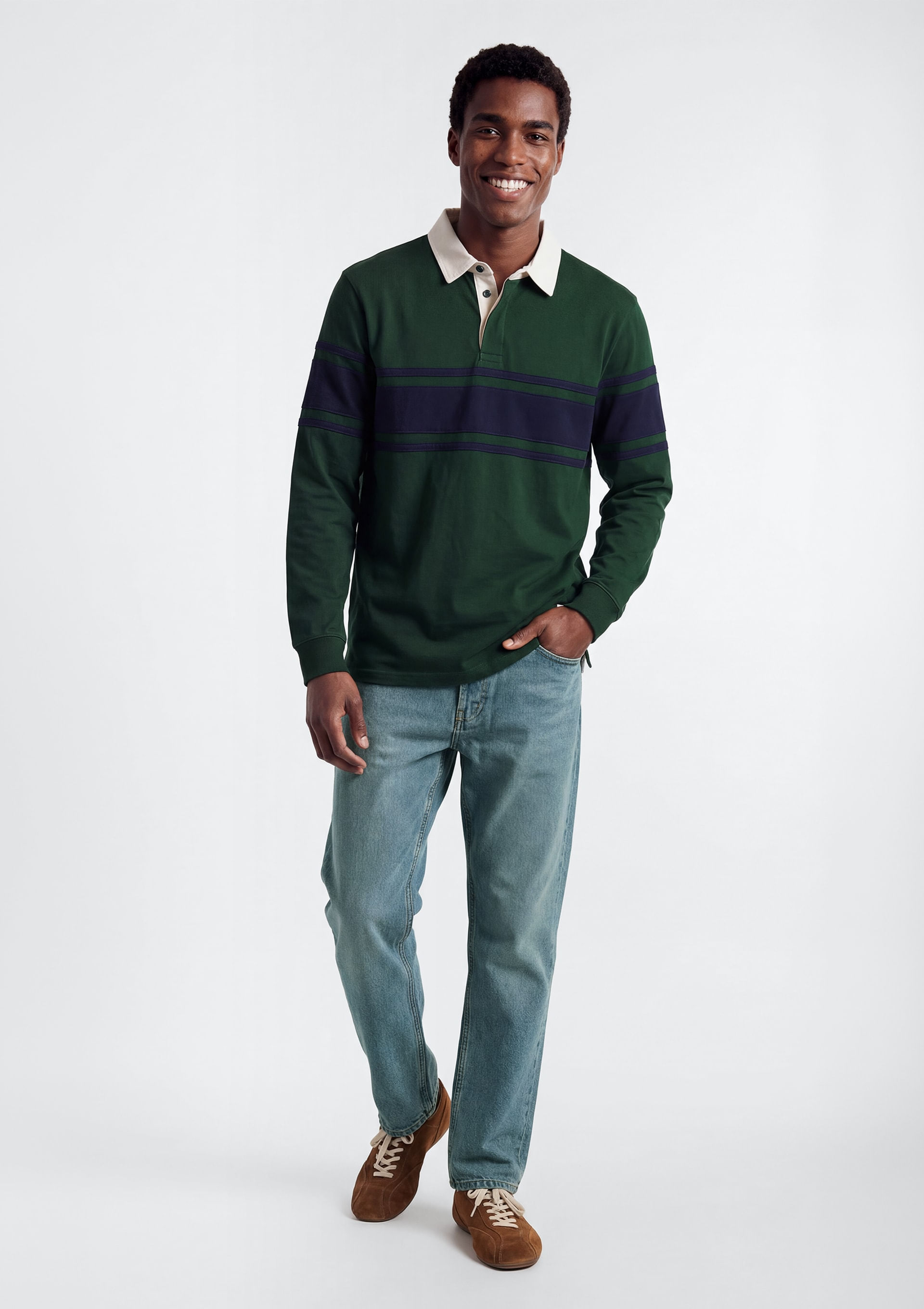 Calça Masculina Reta em Jeans - Azul