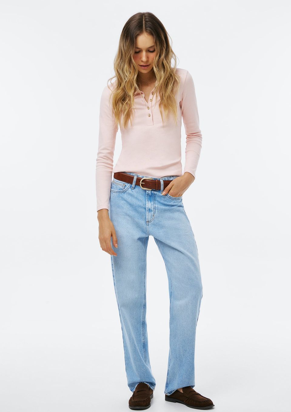 Calça Jeans Feminina Mom Cintura Alta - Azul