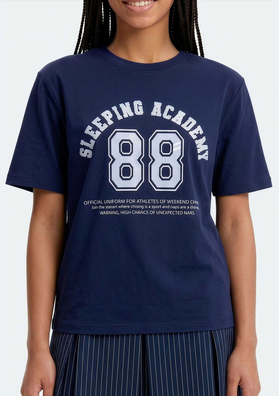 Camiseta Teen Manga Curta com Estampa - Azul