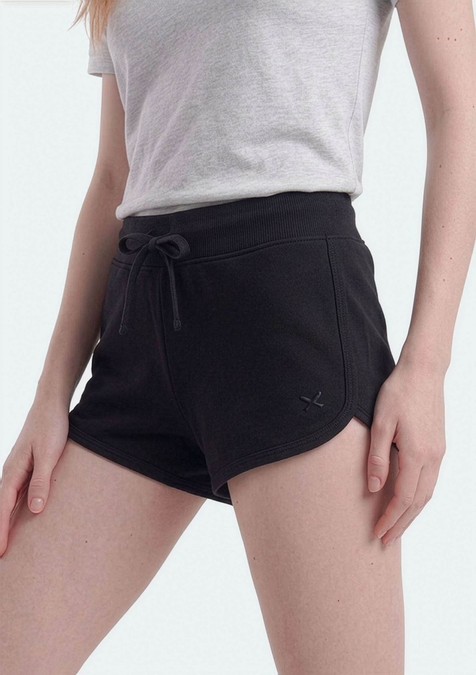 Shorts Teen Runner com Bordado - Preto