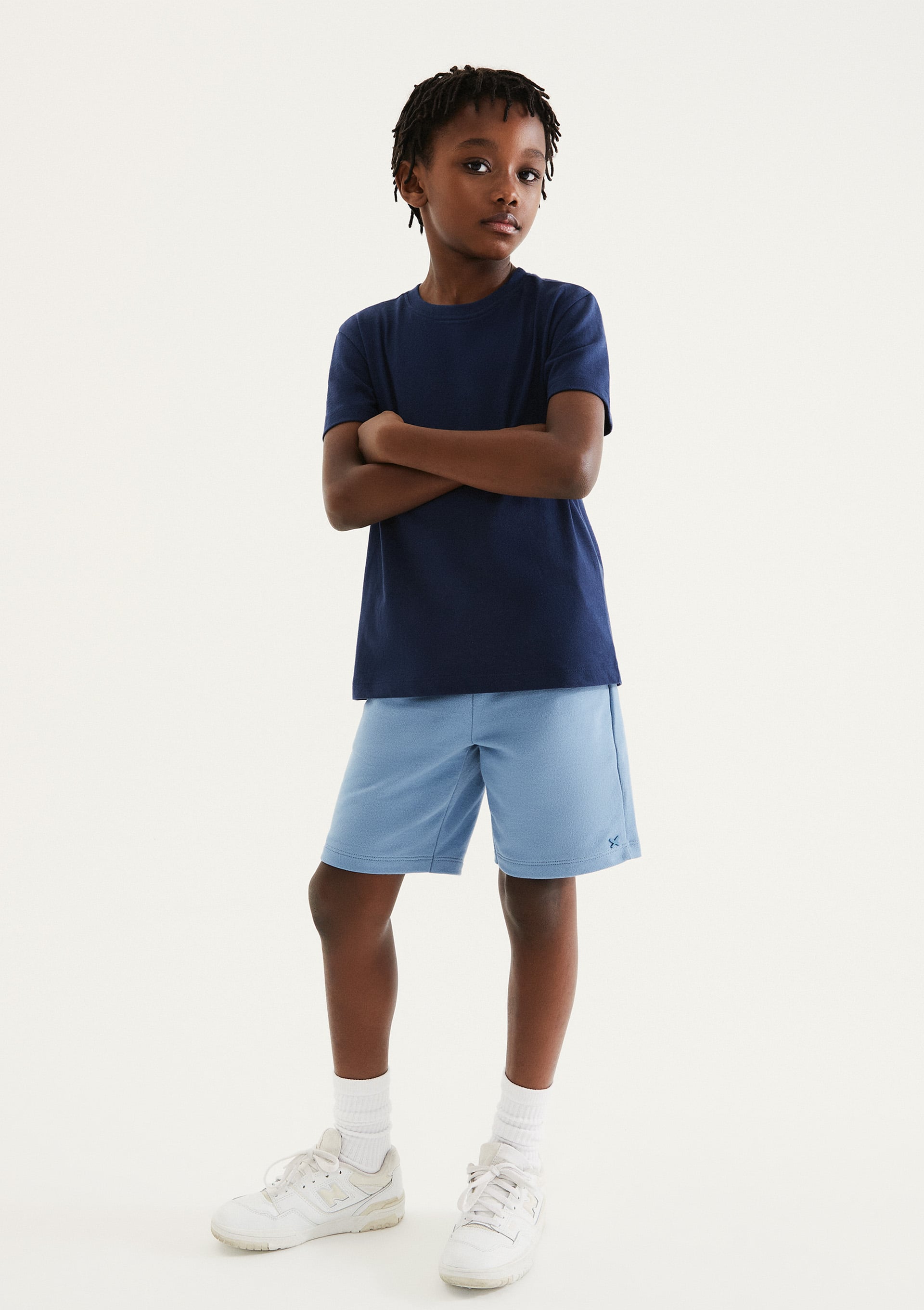 Bermuda Básica Infantil Menino Em Moletom - Azul