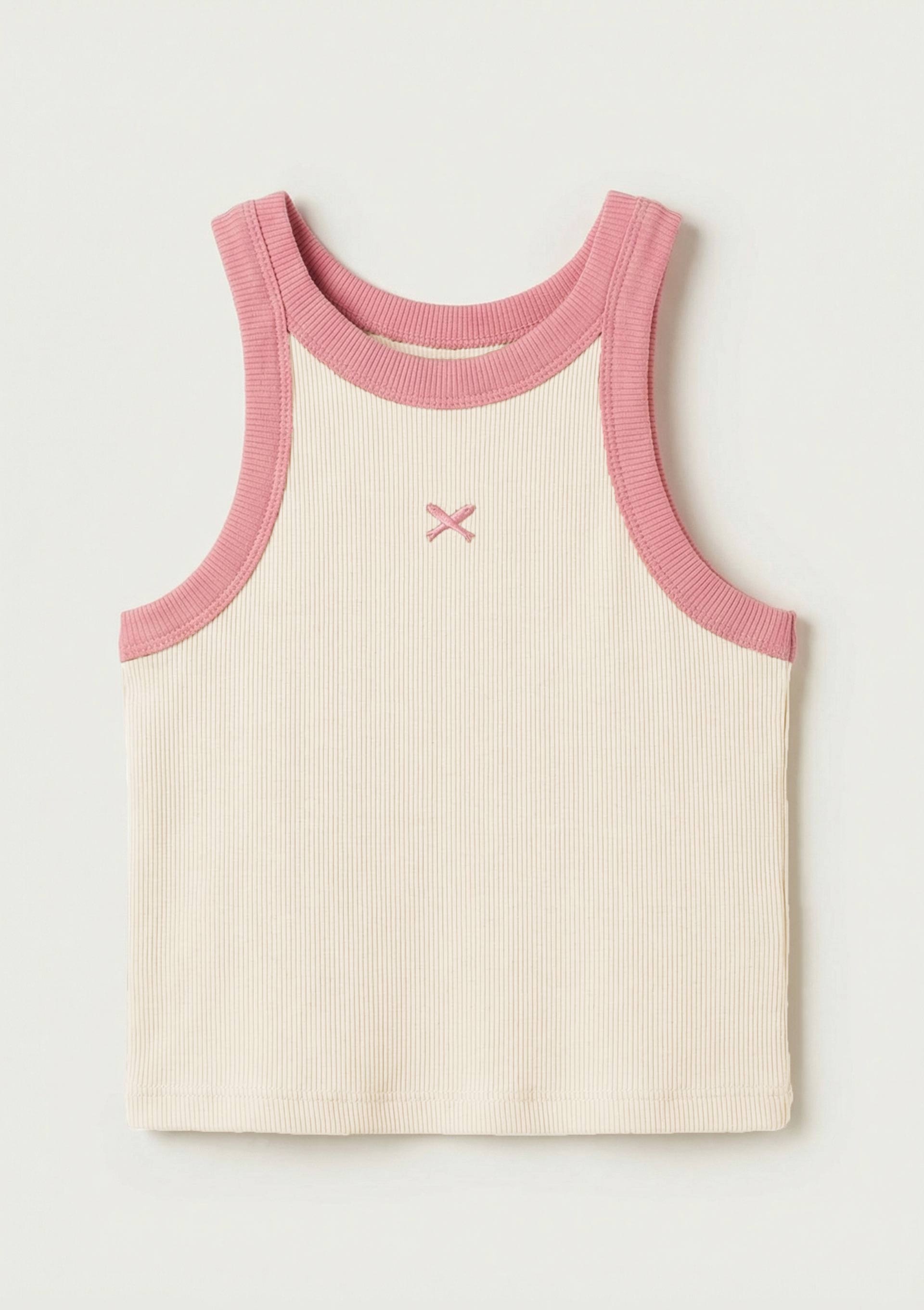 Regata Cropped Infantil Menina Em Ribana - Creme