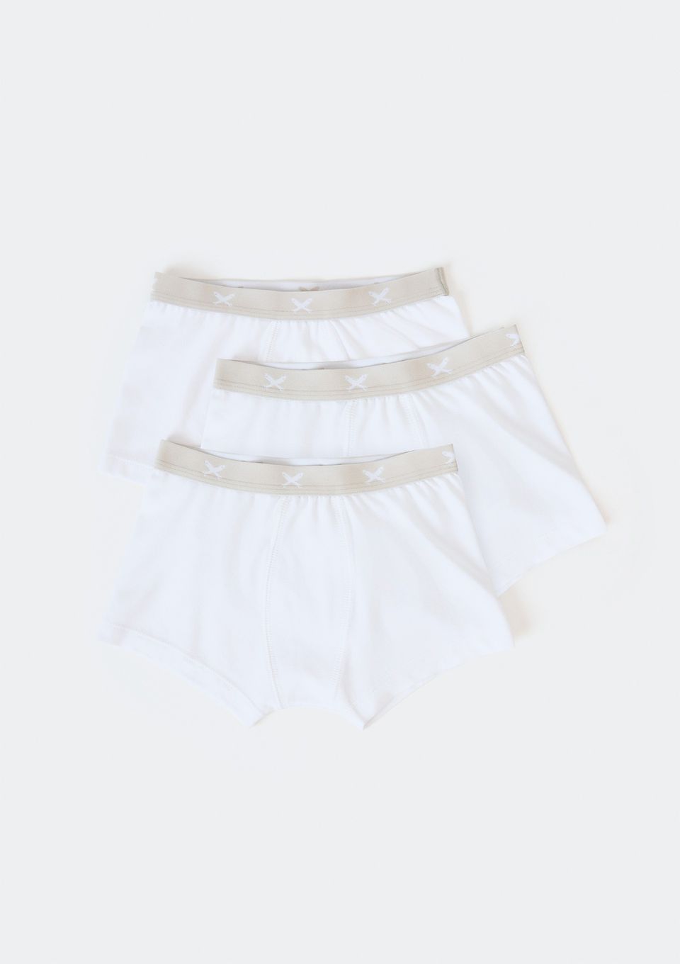 Kit com 3 Cuecas Infantil Boxer - Branco