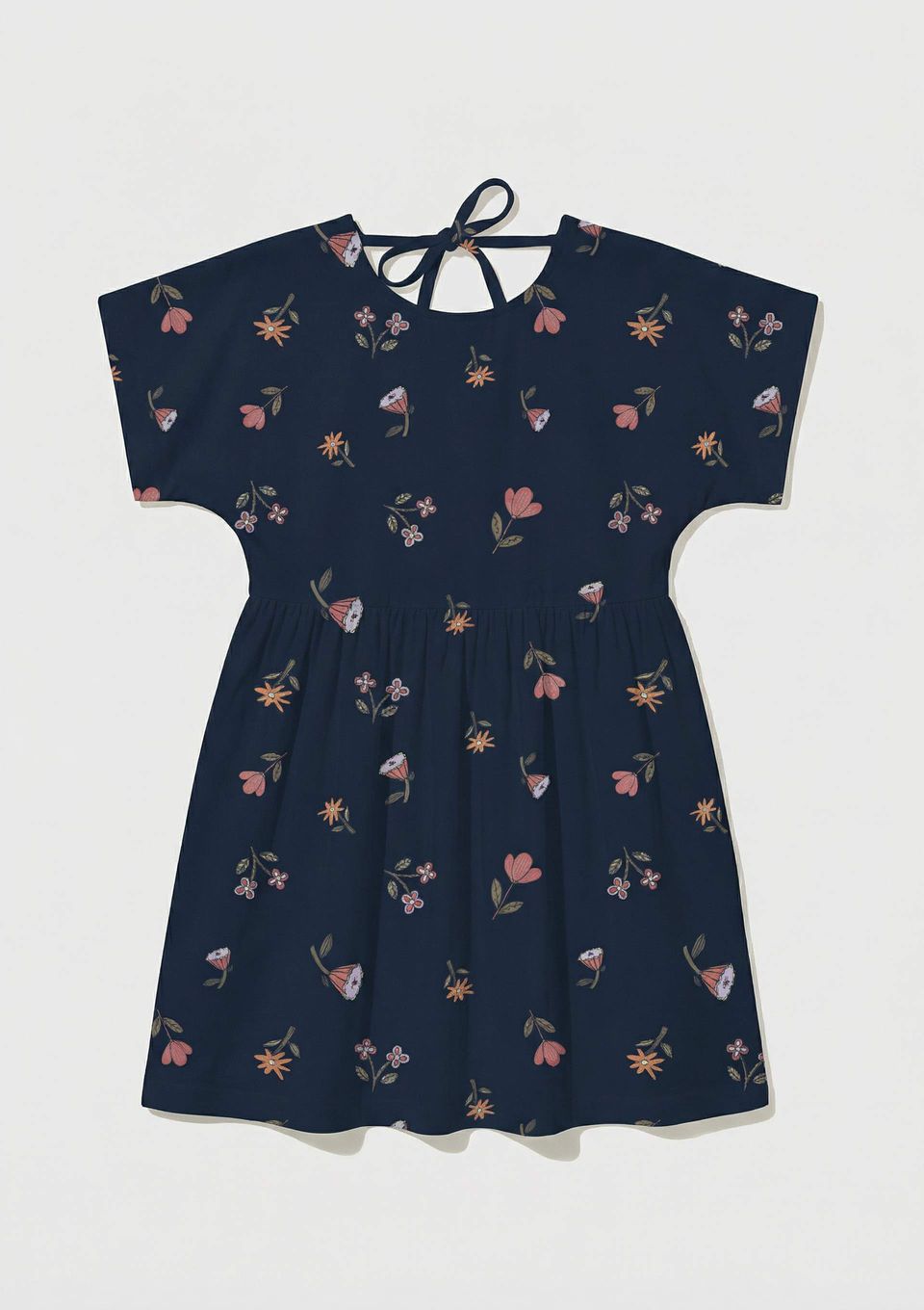 Vestido Infantil Curto Estampado - Azul