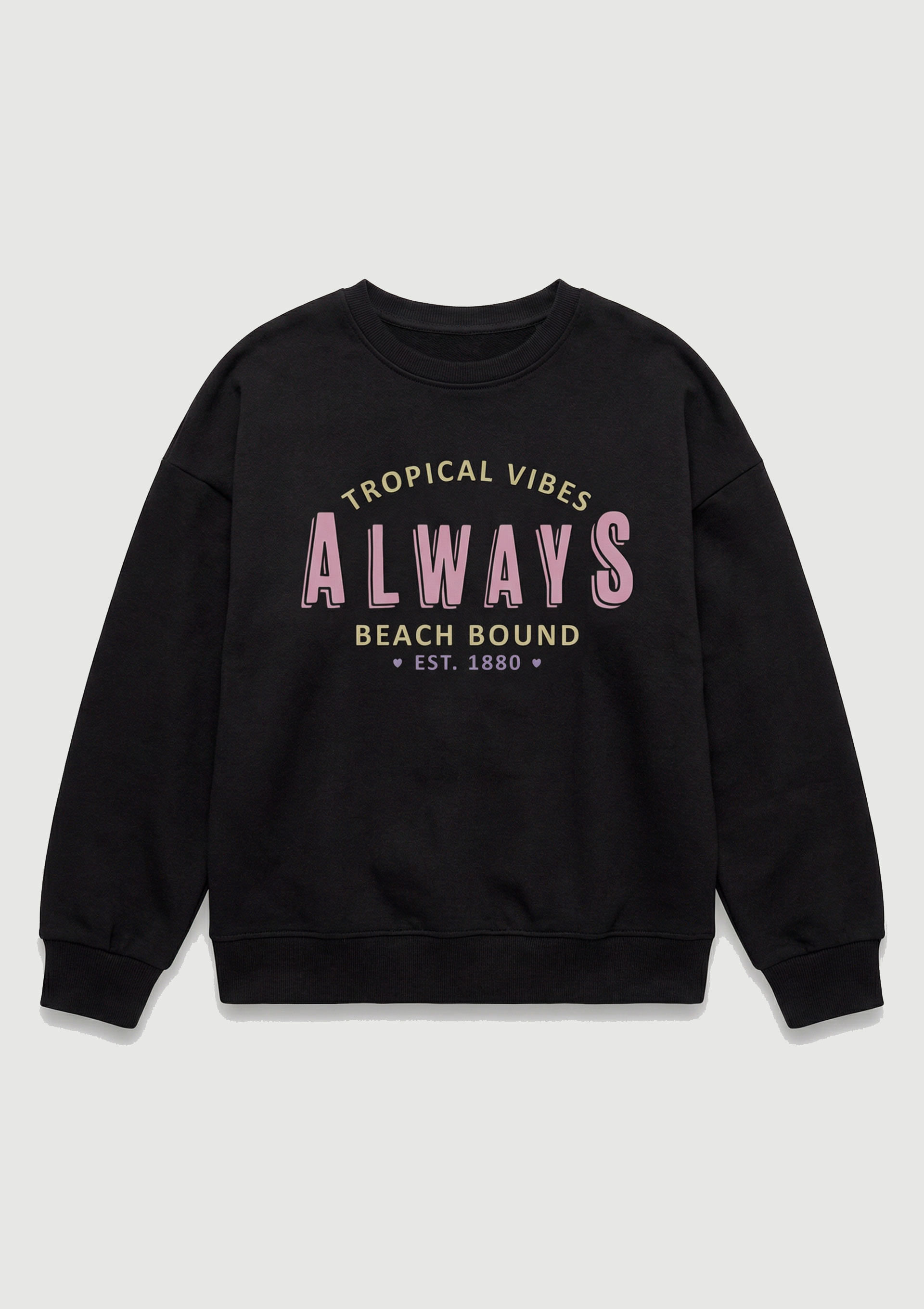 Blusão de Moletom Infantil Menina Oversized com Estampa - Preto — Hering