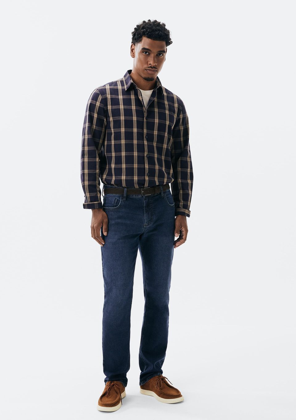 Calça Jeans Básica Masculina Reta Tradicional - Azul