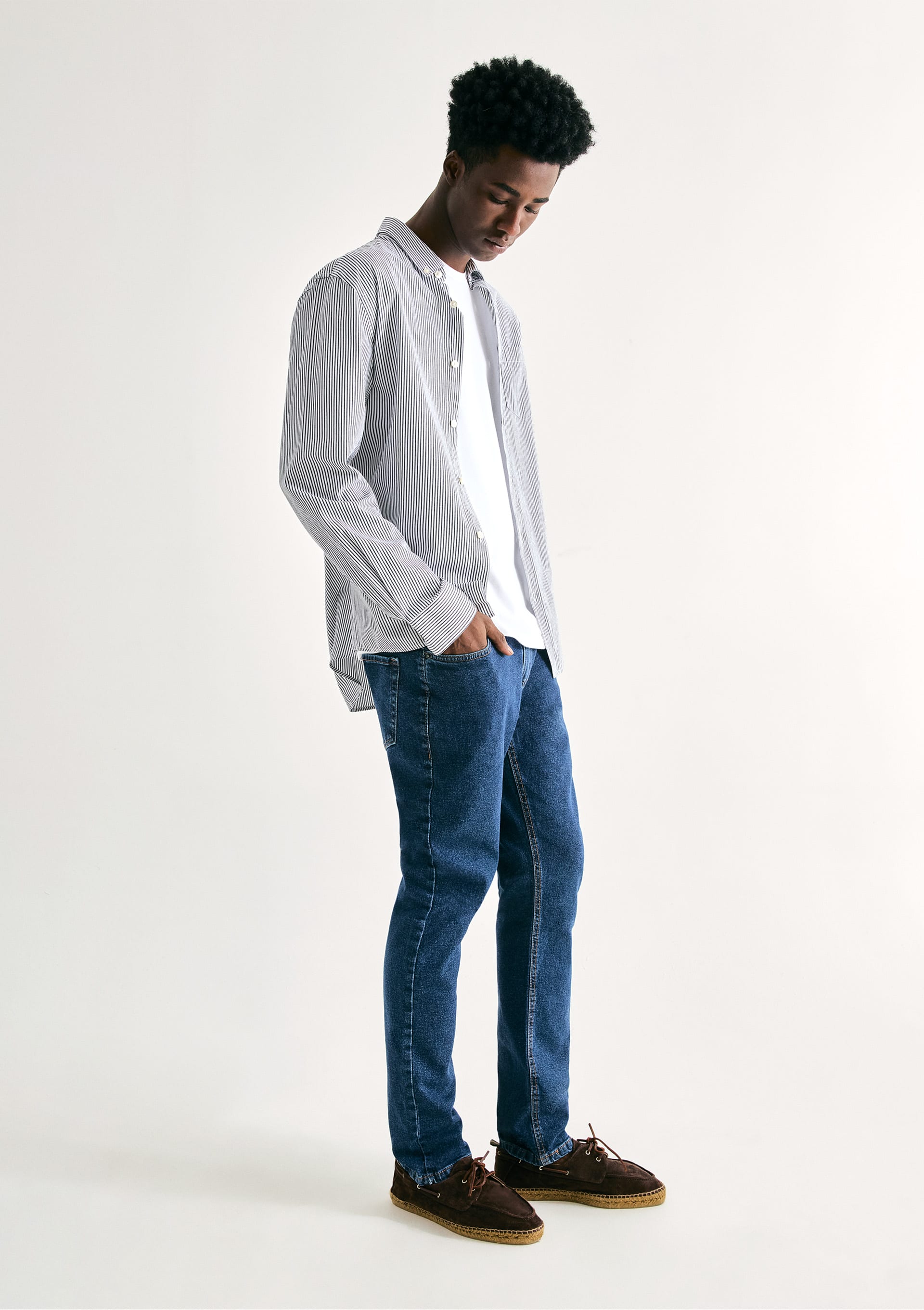 Calça Jeans Masculina Slim Com elastano - Azul