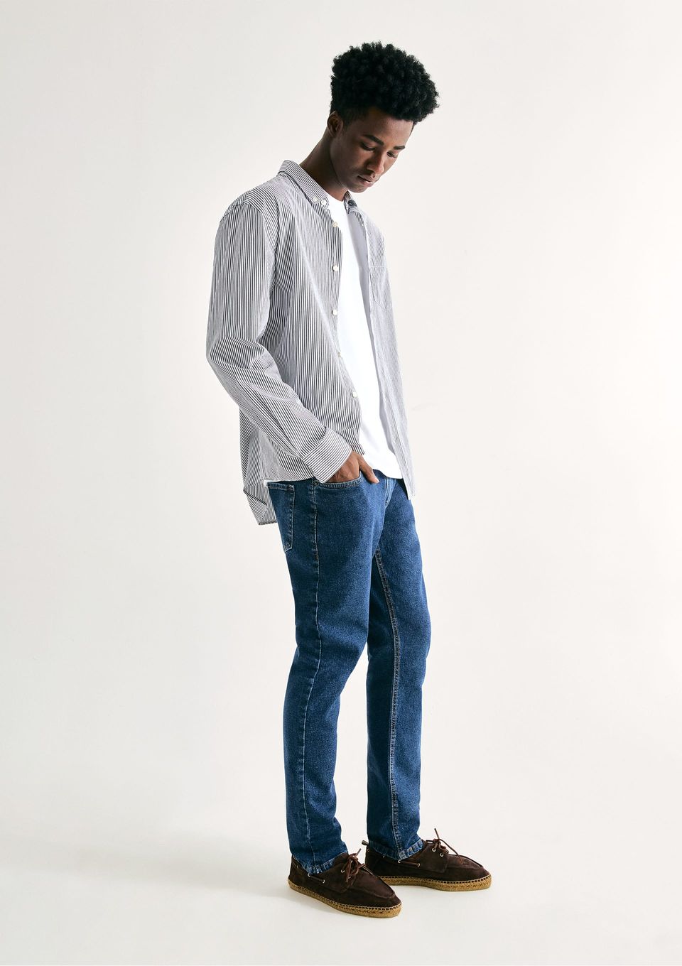 Calça Jeans Masculina Slim com Elastano - Azul