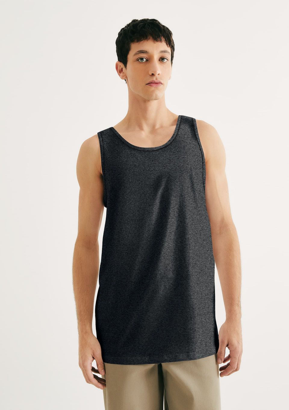Regata Básica Masculina Slim - Cinza
