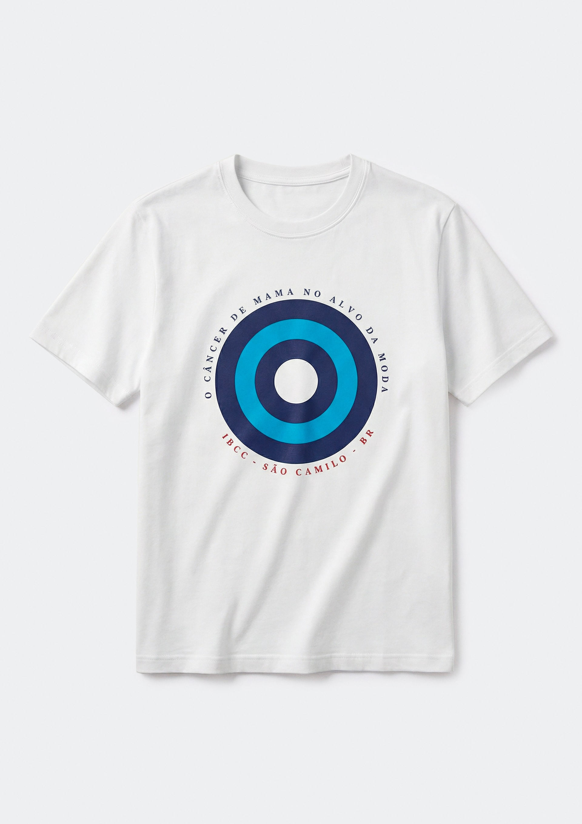Camiseta Unissex Manga Curta Câncer De Mama - Branco