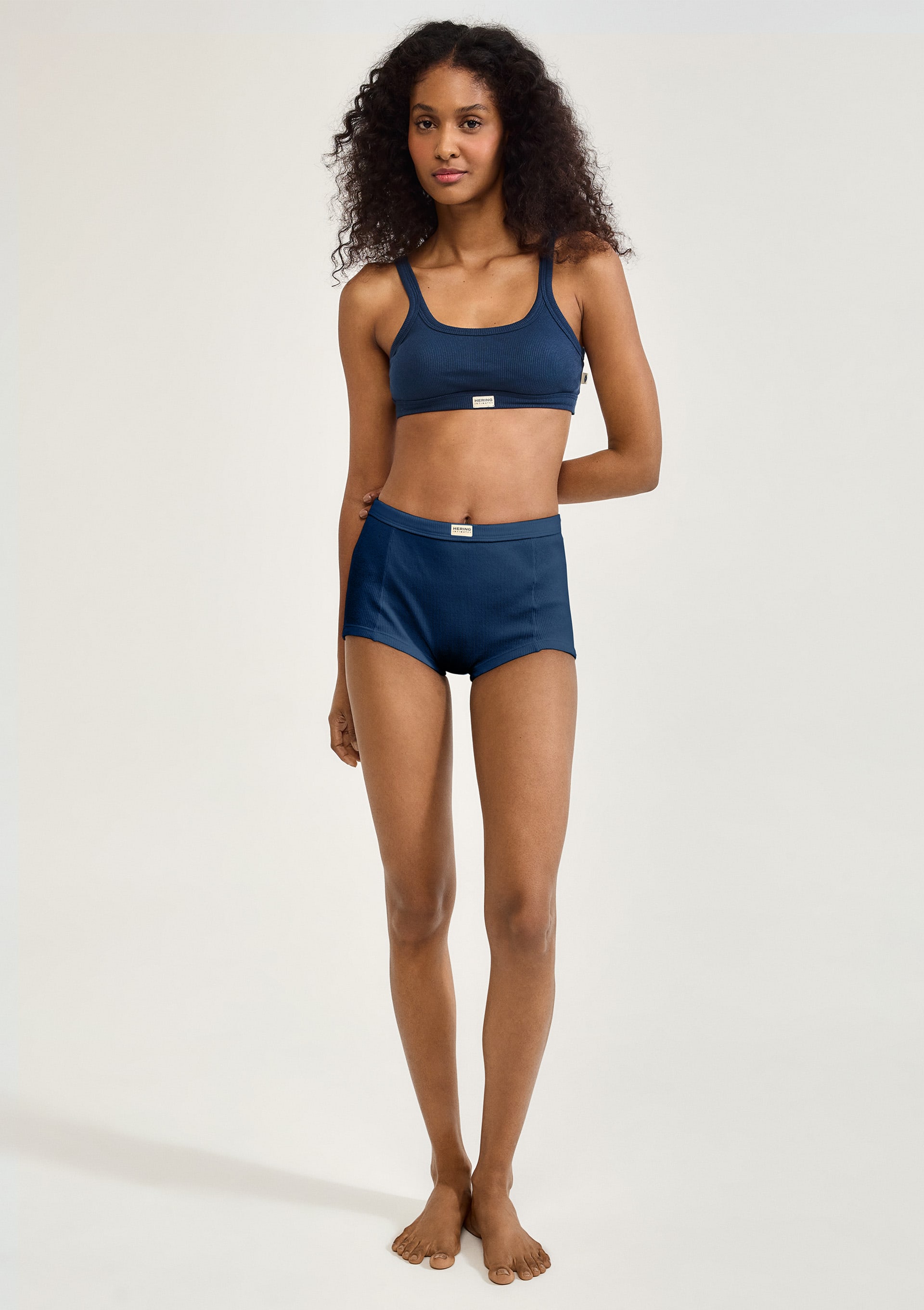 Calcinha Boyshorts Em Ribana - Azul