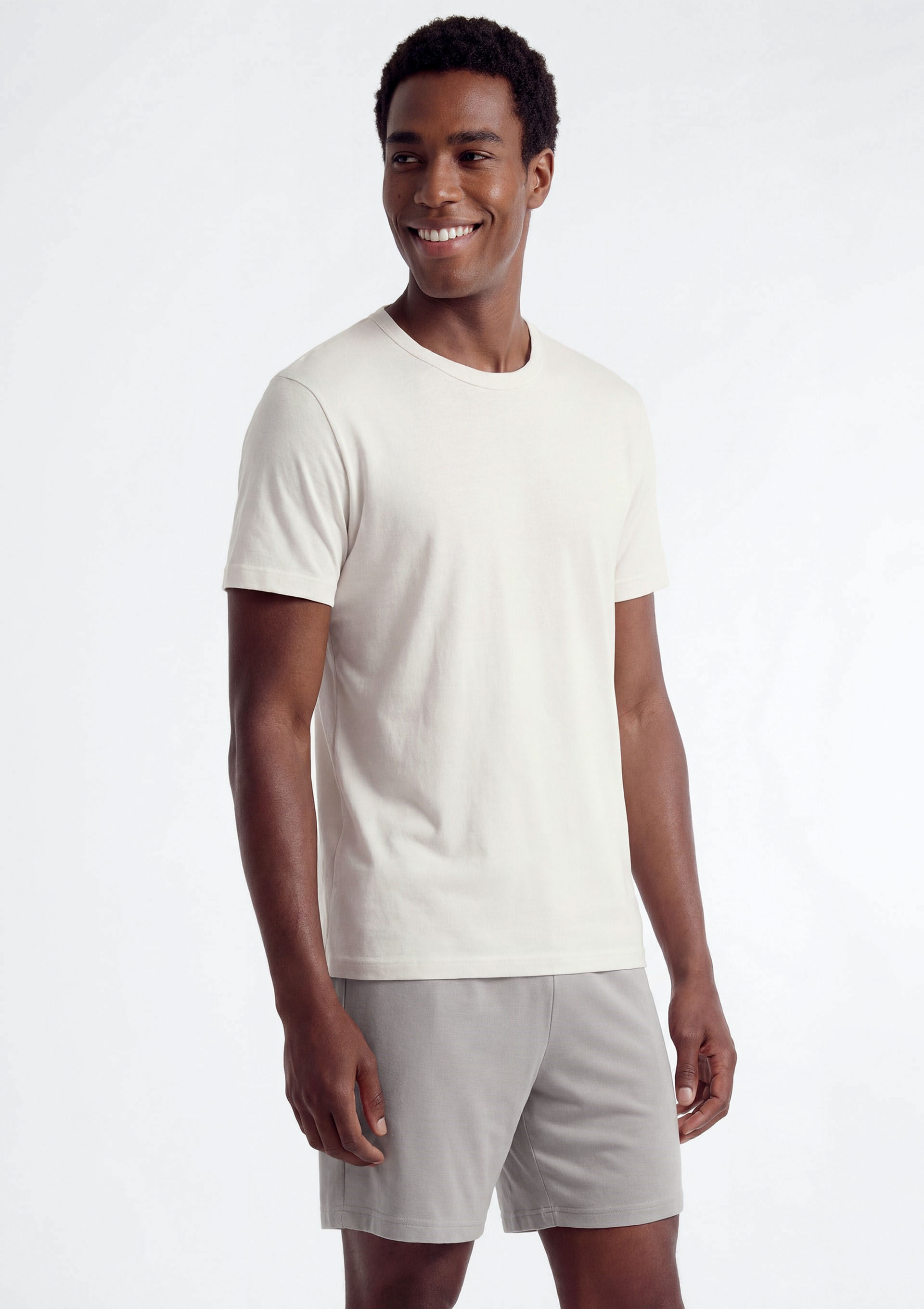 Pijama Curto Masculino Malha De Algodão - Cinza