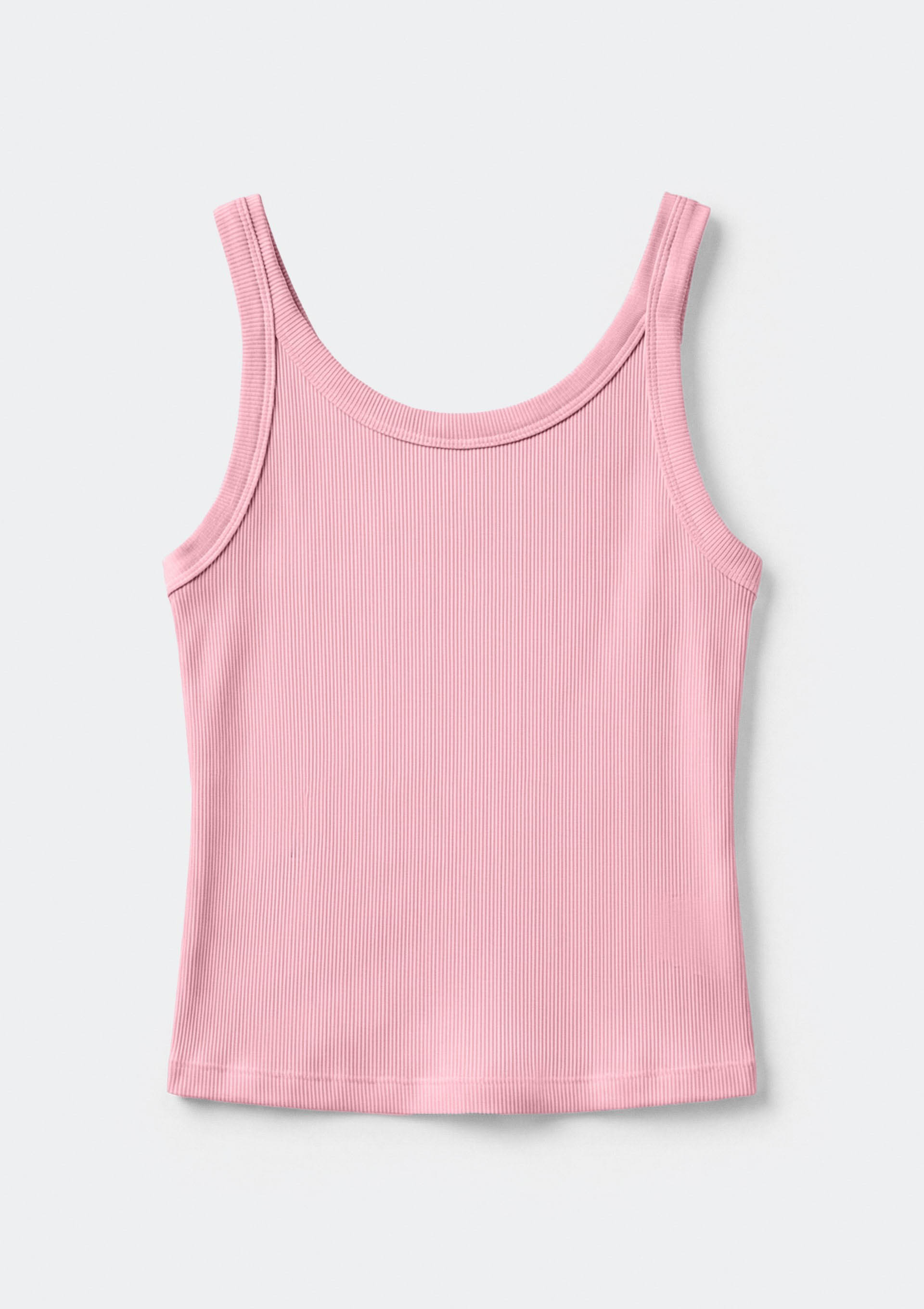 Regata Básica Feminina Slim Rib - Rosa
