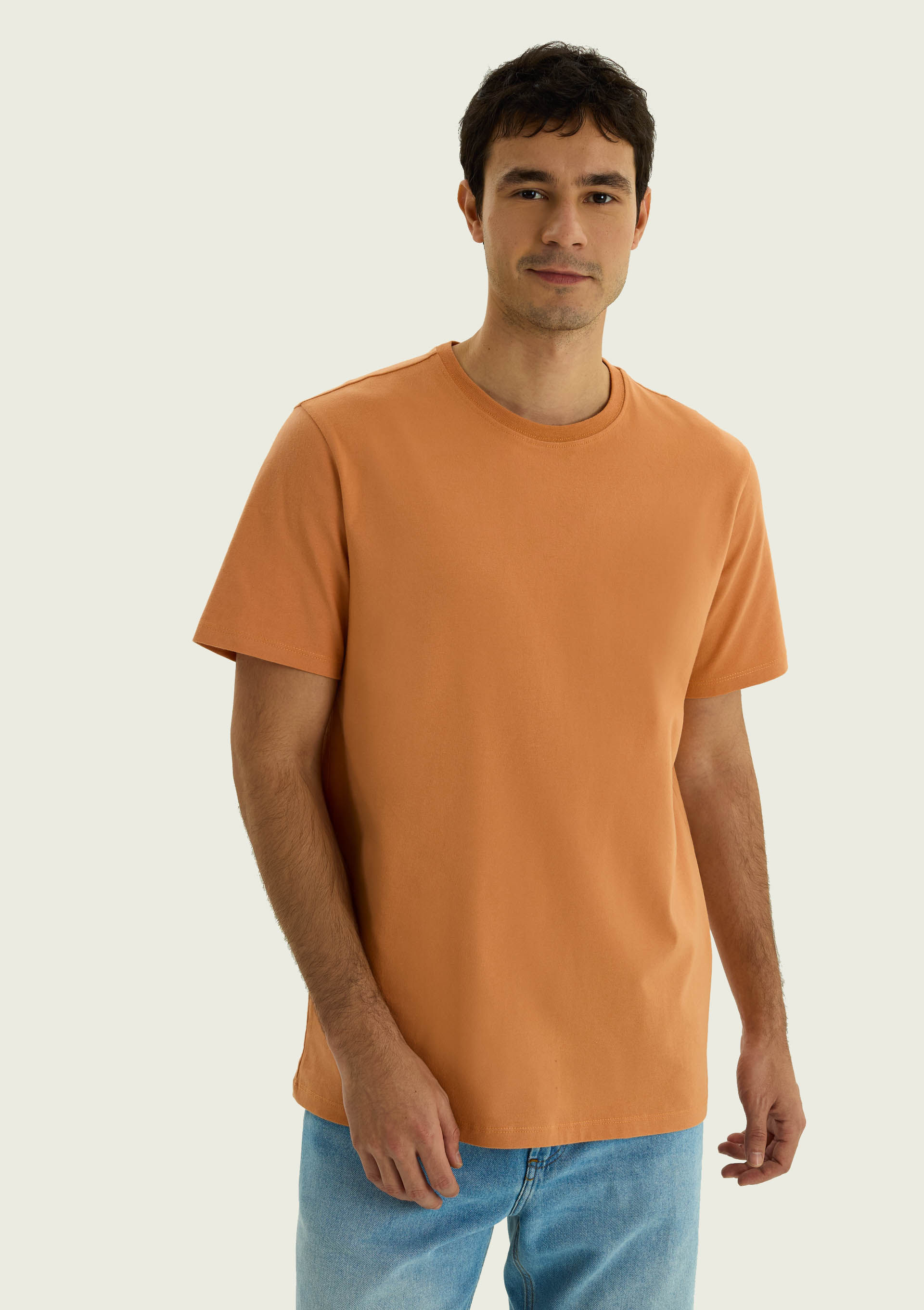 Camiseta Básica Masculina Comfort Super Cotton - Laranja