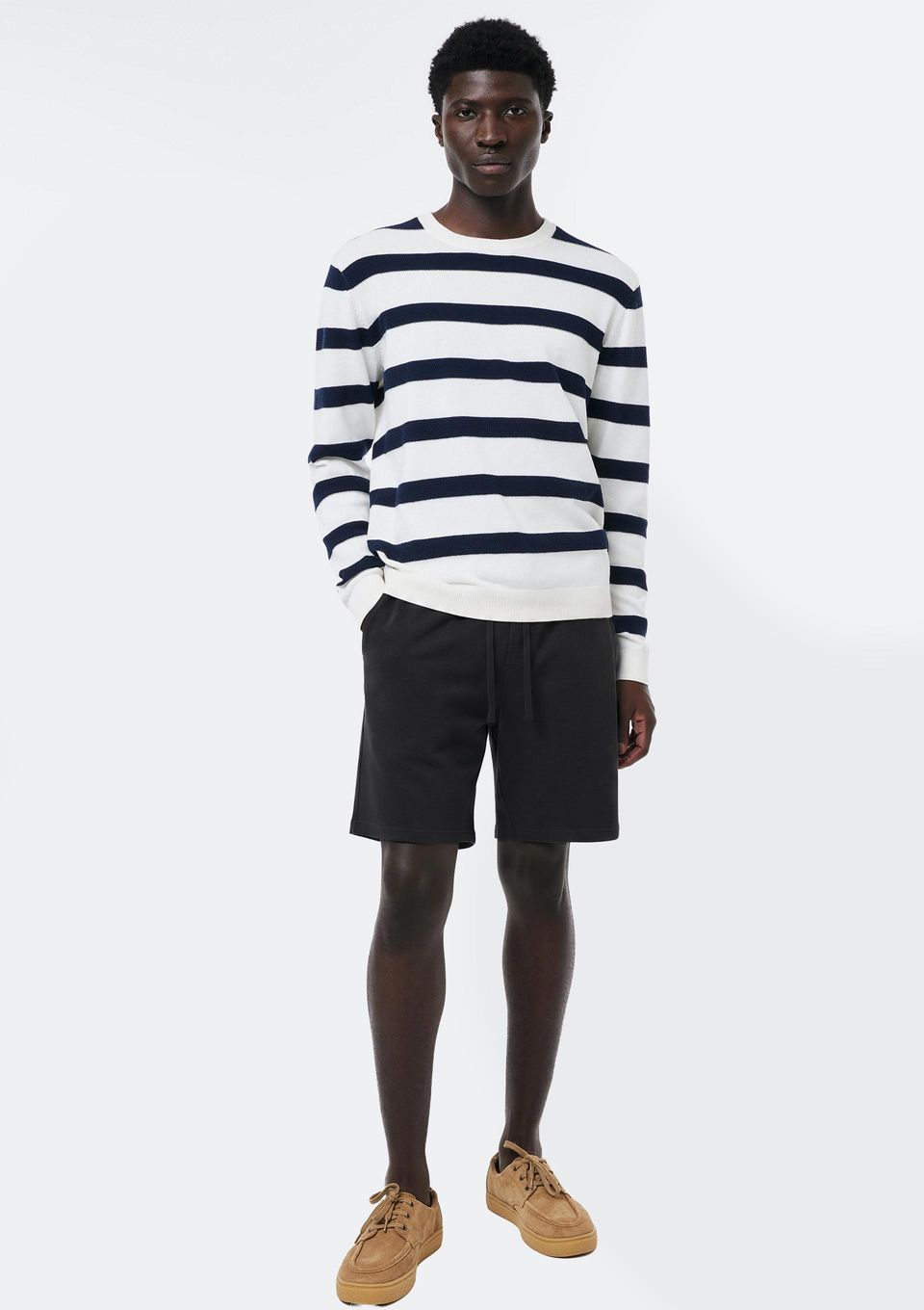 Bermuda Masculina Reta em Moletom - Cinza