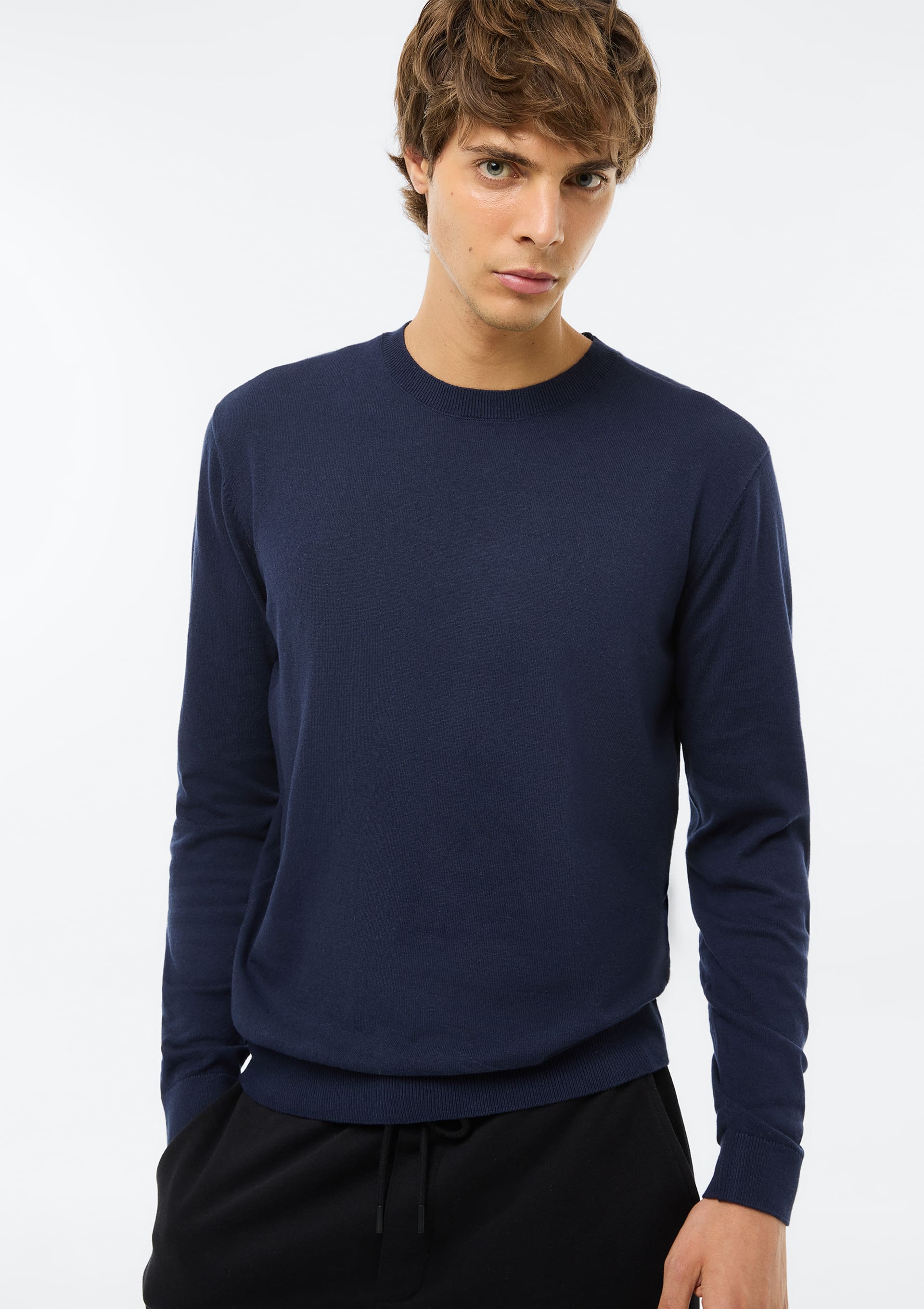 Suéter Básico Masculino Regular - Azul