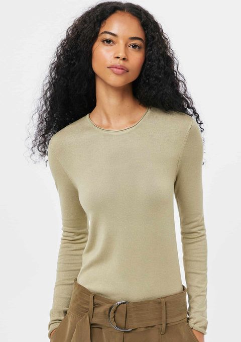 Blusa Feminina Manga Longa Slim em Tricô Leve - Verde — Hering