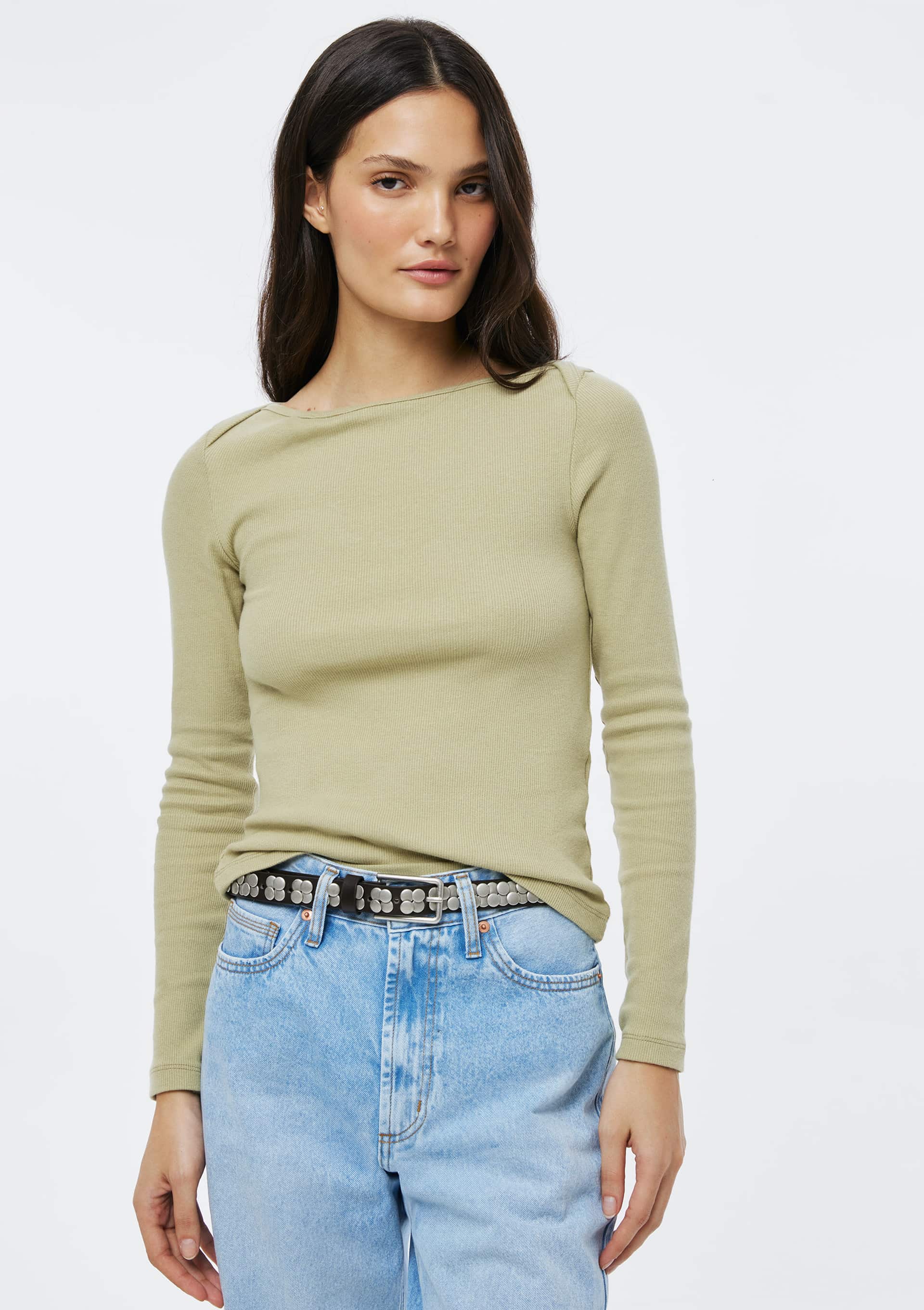Blusa Feminina Manga Longa Com Elastano - Verde