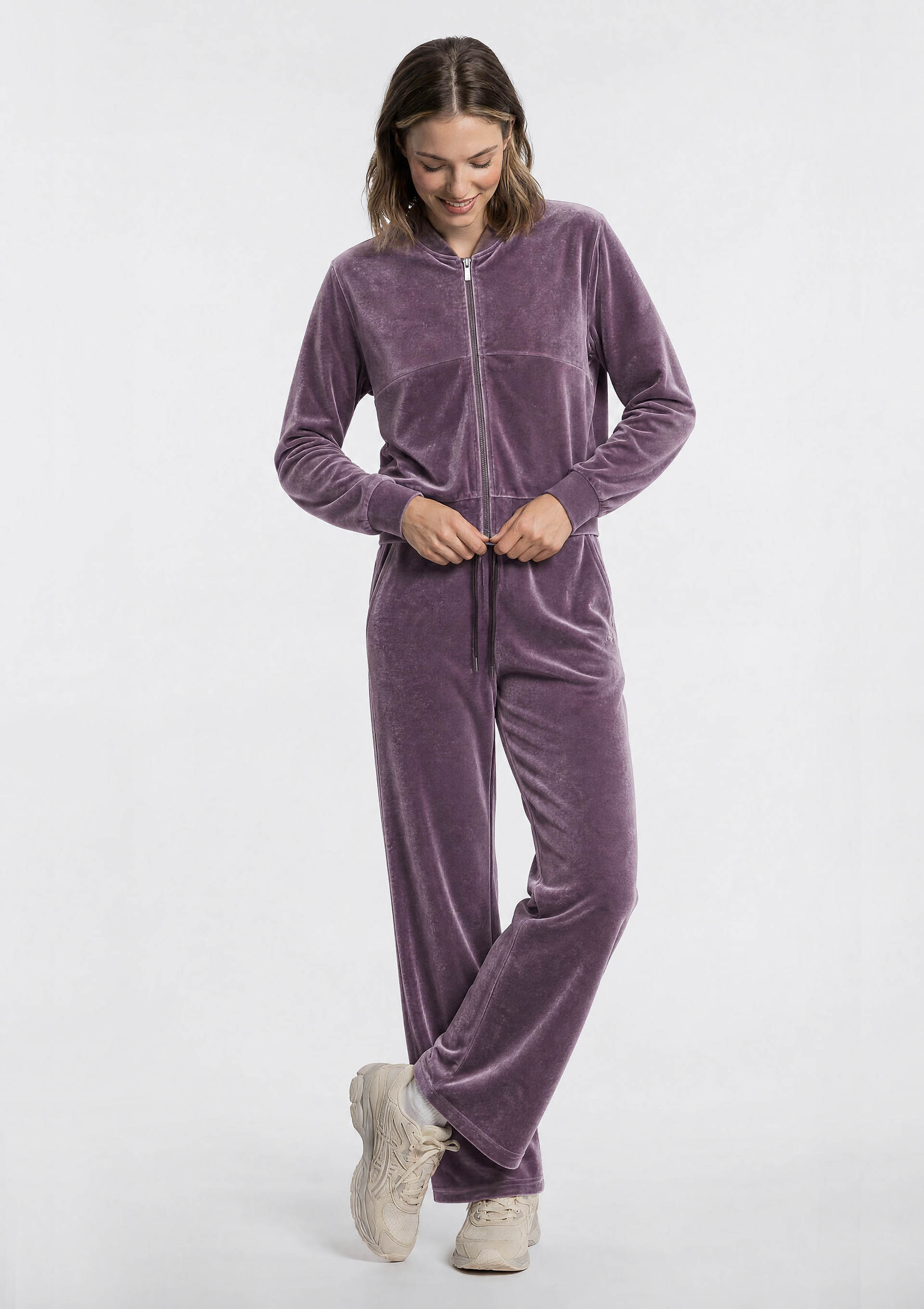 Calça Feminina Pantalona Em Plush - Roxo