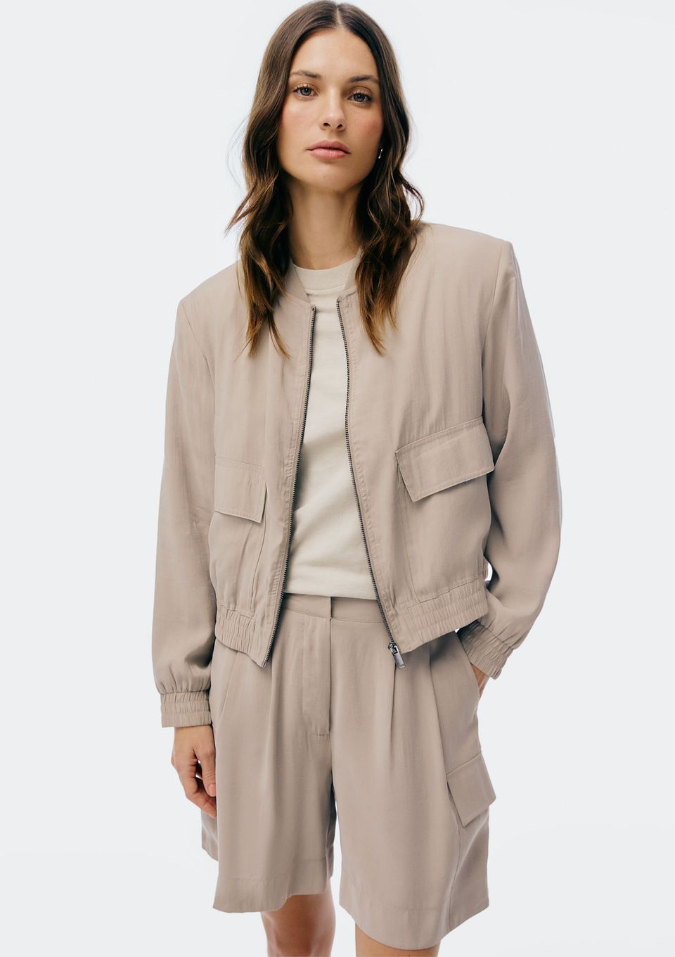 Jaqueta Feminina Bomber - Cinza